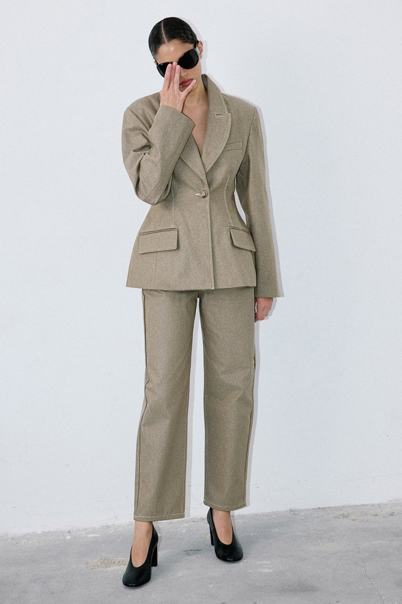 Contrast Stitch Lined  Blazer