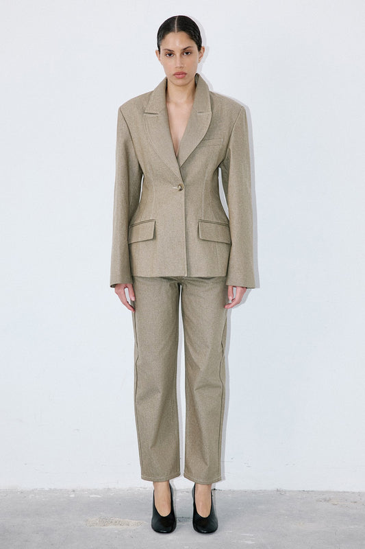 Contrast Stitch Lined  Blazer