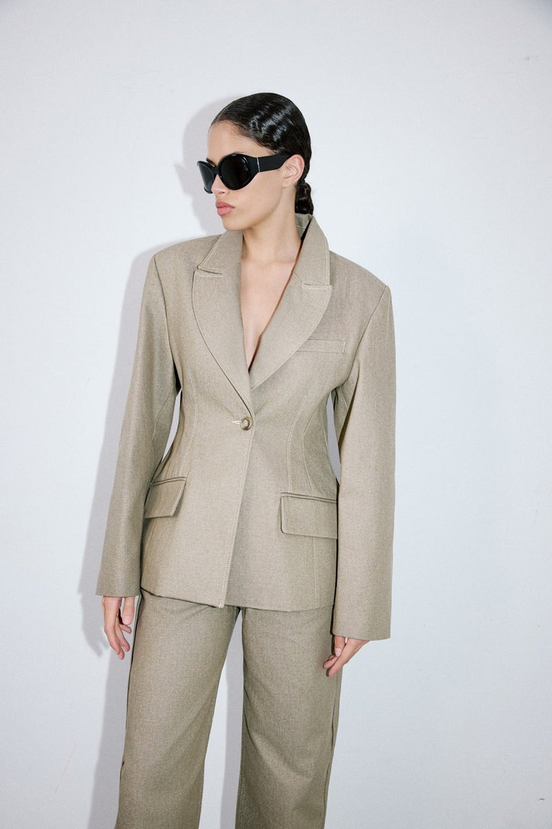 Contrast Stitch Lined  Blazer
