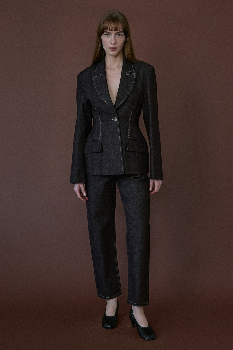 Contrast Stitch Lined  Blazer