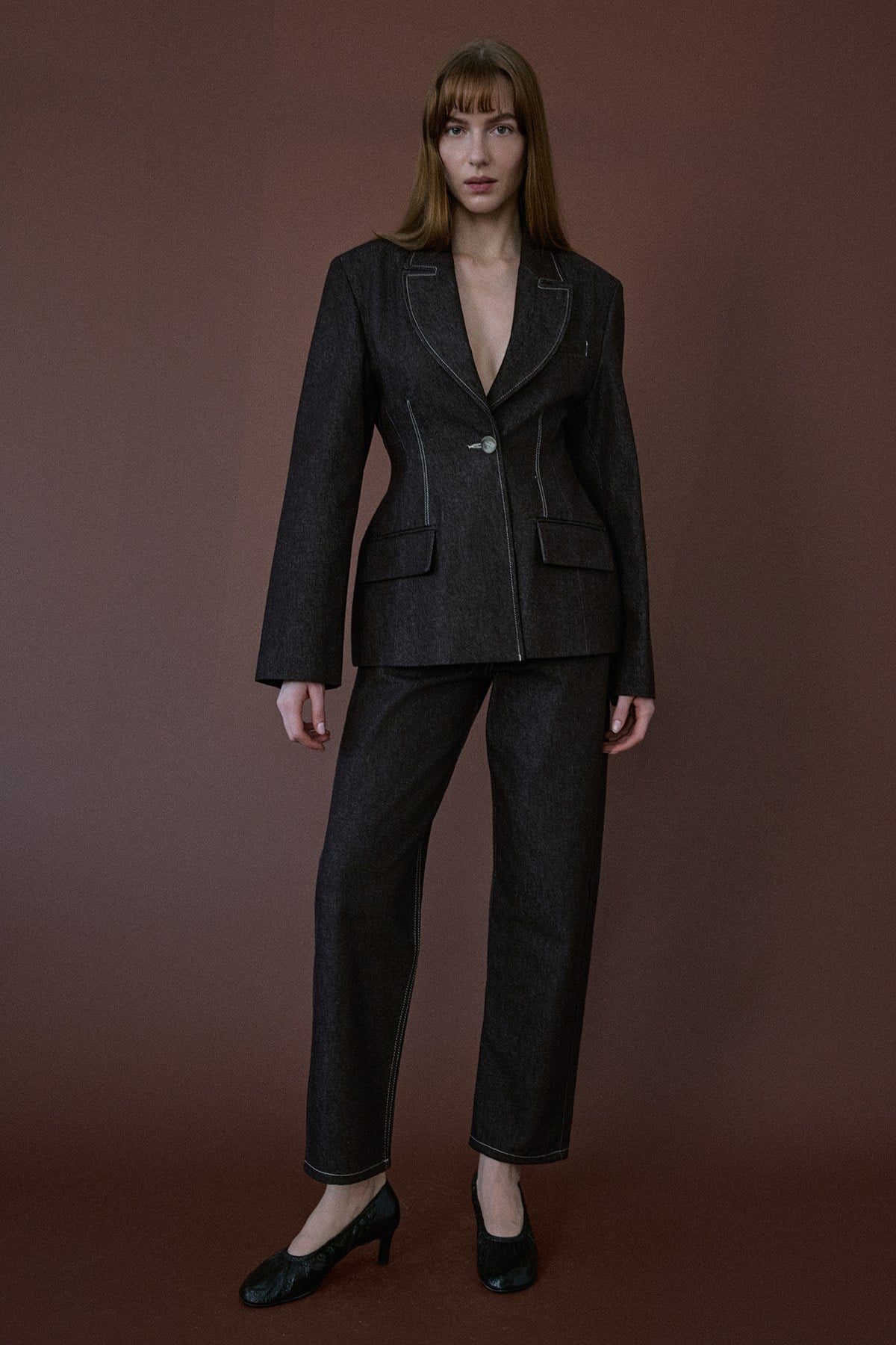 Contrast Stitch Lined  Blazer