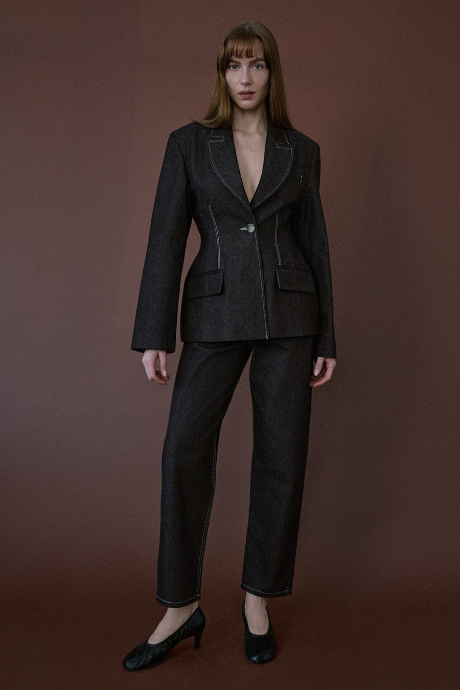 Contrast Stitch Lined  Blazer
