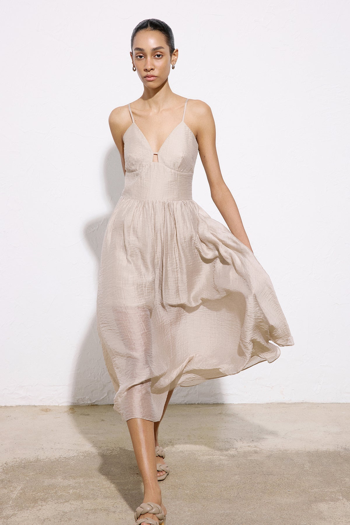 Corset Detailed Midi  Dress