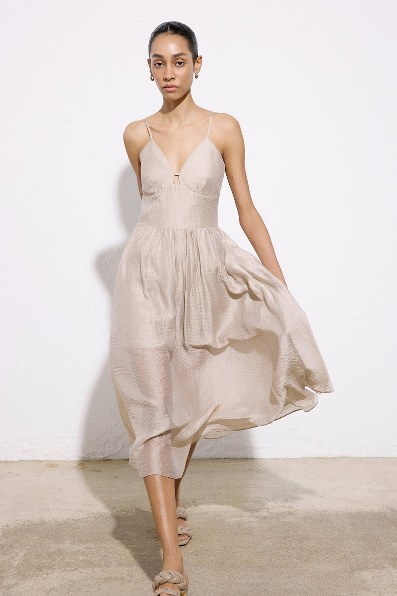 Corset Detailed Midi  Dress