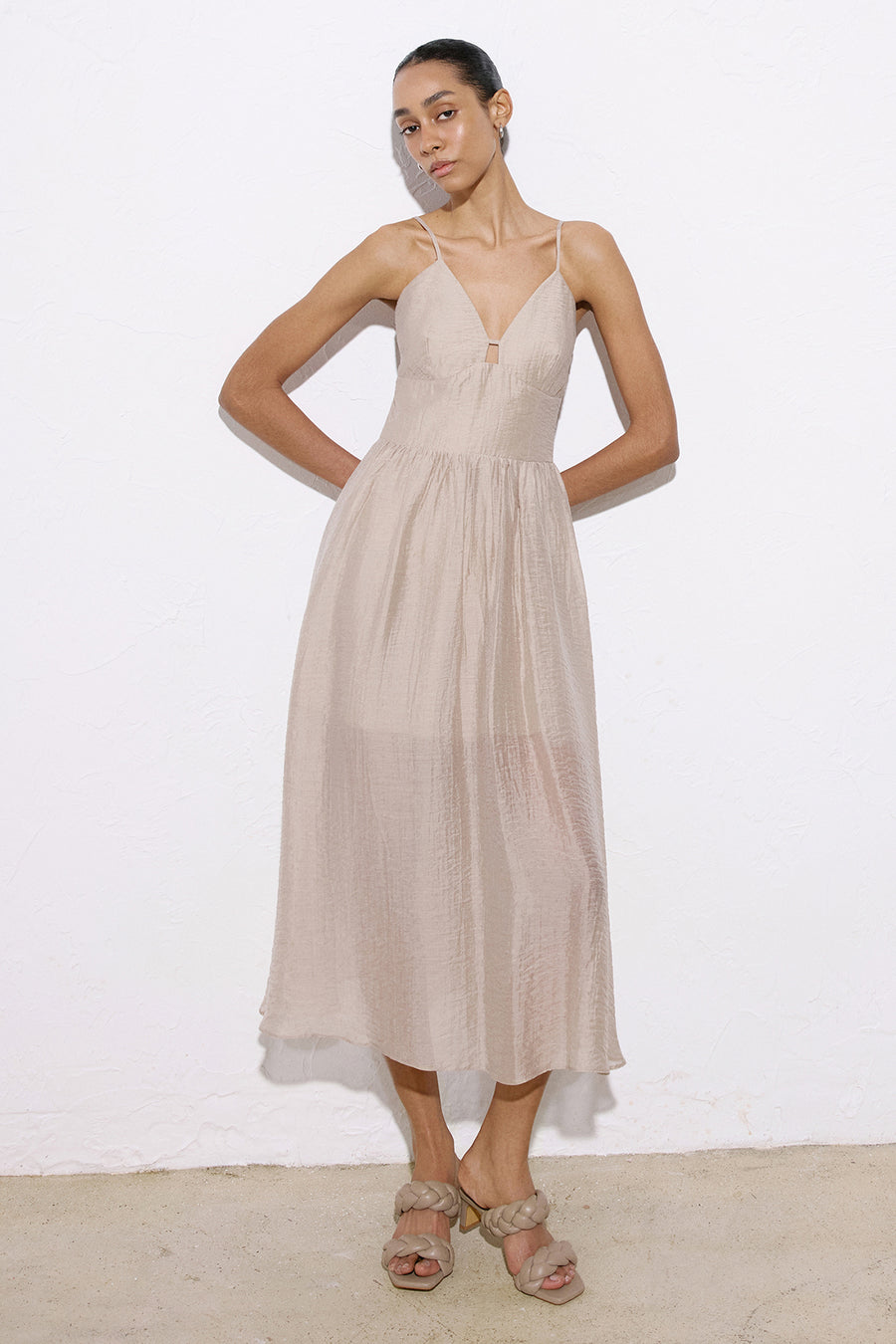 Corset Detailed Midi  Dress