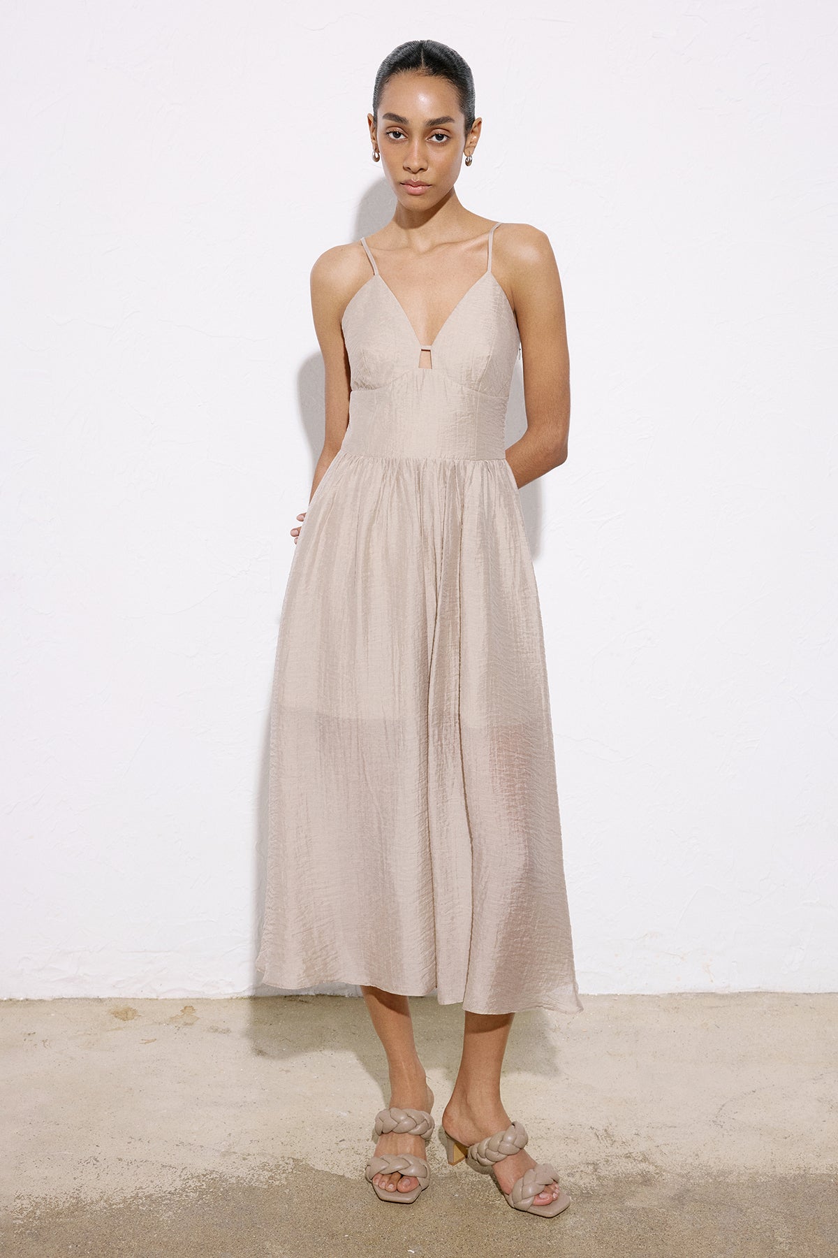 Corset Detailed Midi  Dress