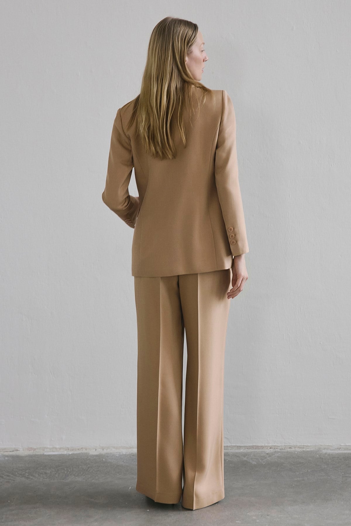Crease Detail Pleated Wide Leg  Pants