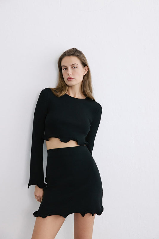 Crew Neck Knit  Blouse