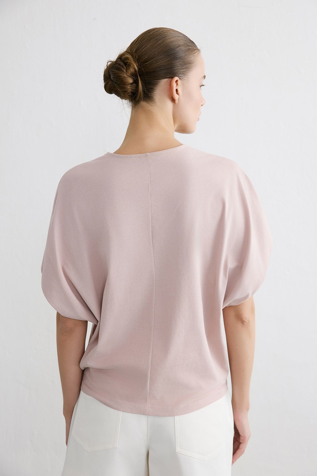 Crew Neck Knit Powder T-shirt