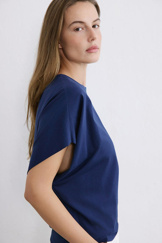 Crew Neck Knit Powder T-shirt