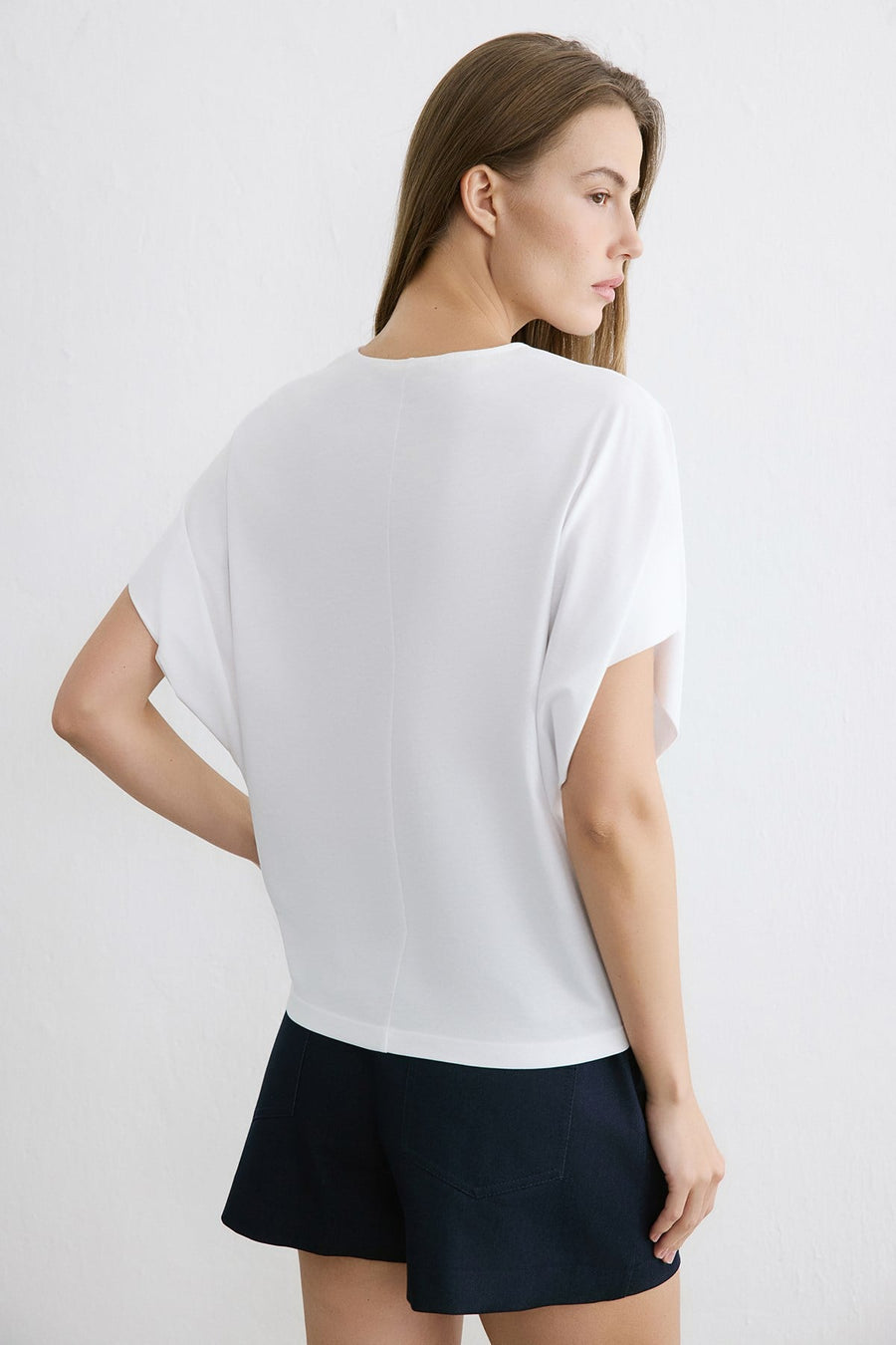 Crew Neck Knit Powder T-shirt