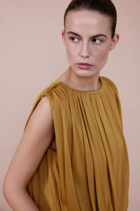 Brown Crew Neck Knitted Tobacco Blouse