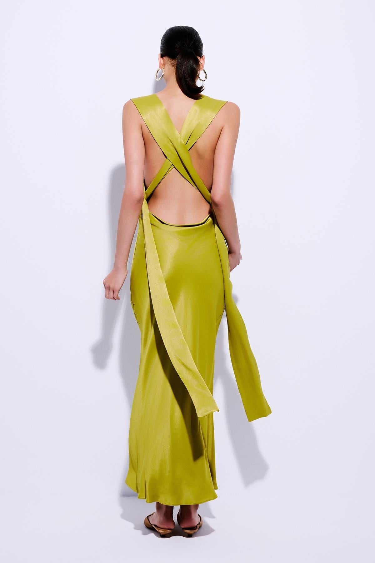 Cross Back Detailed  Midi Dress