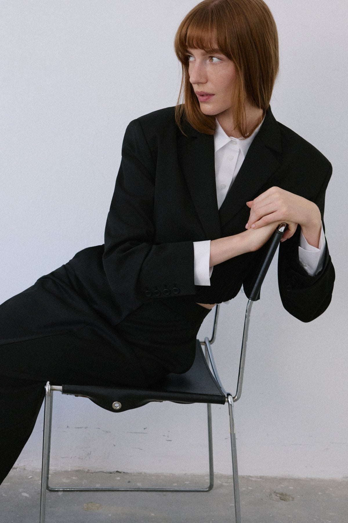 Double Breasted Lined Short Cut  Blazer