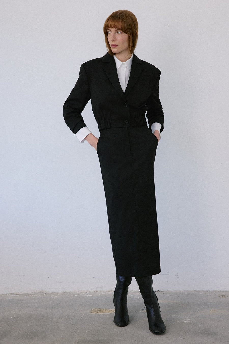 Double Breasted Lined Short Cut  Blazer