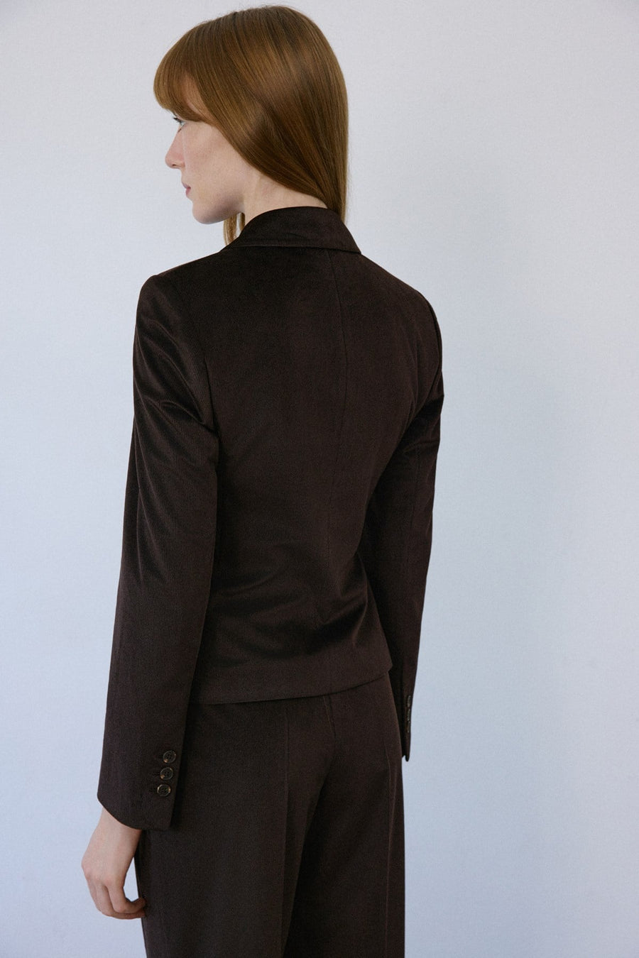 Double Breasted Lined Velvet  Blazer