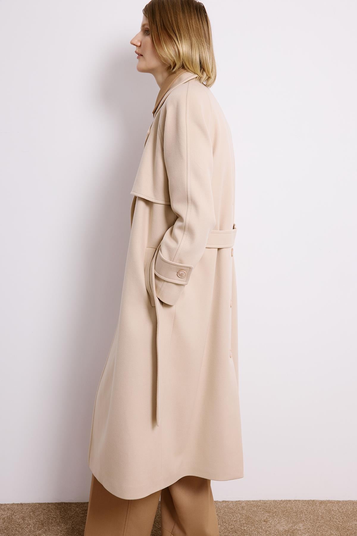 Double-Breasted Long Sleeve Coat