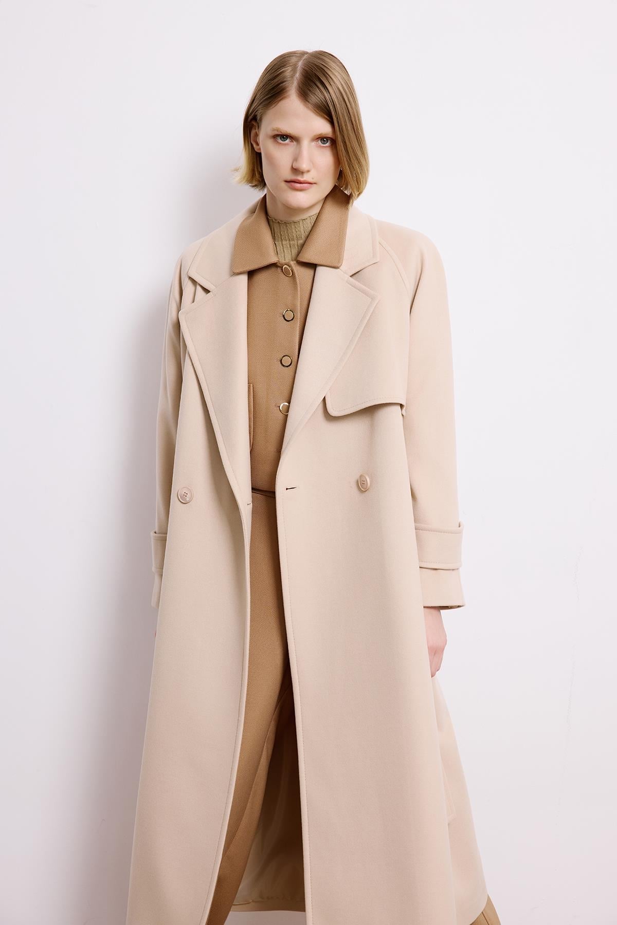Double-Breasted Long Sleeve Coat