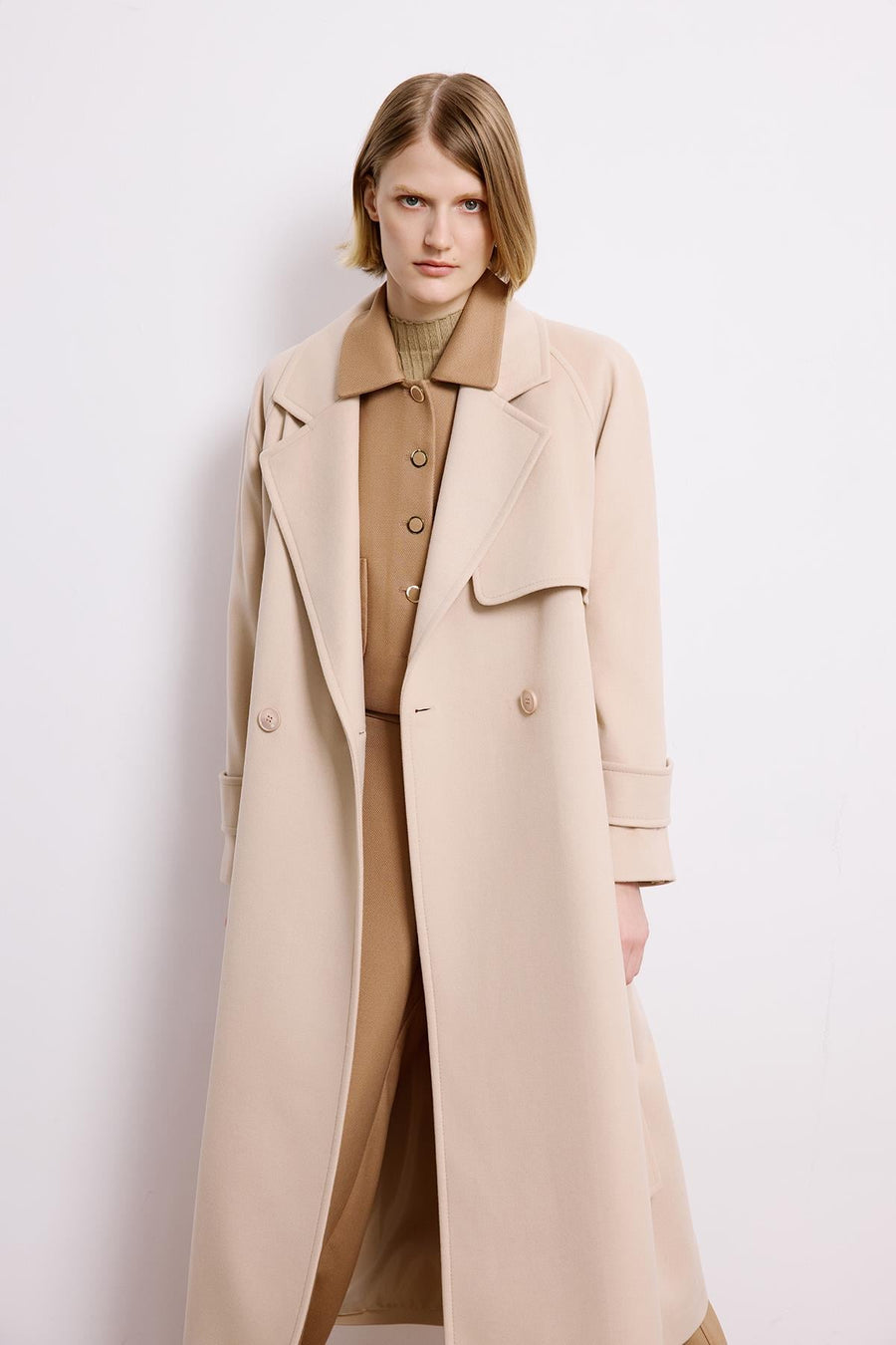Double-Breasted Long Sleeve Coat
