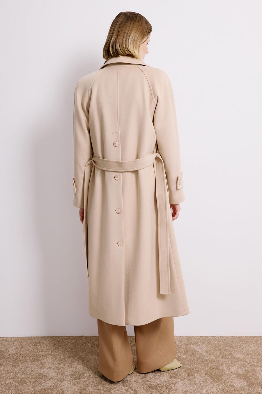Double-Breasted Long Sleeve Coat