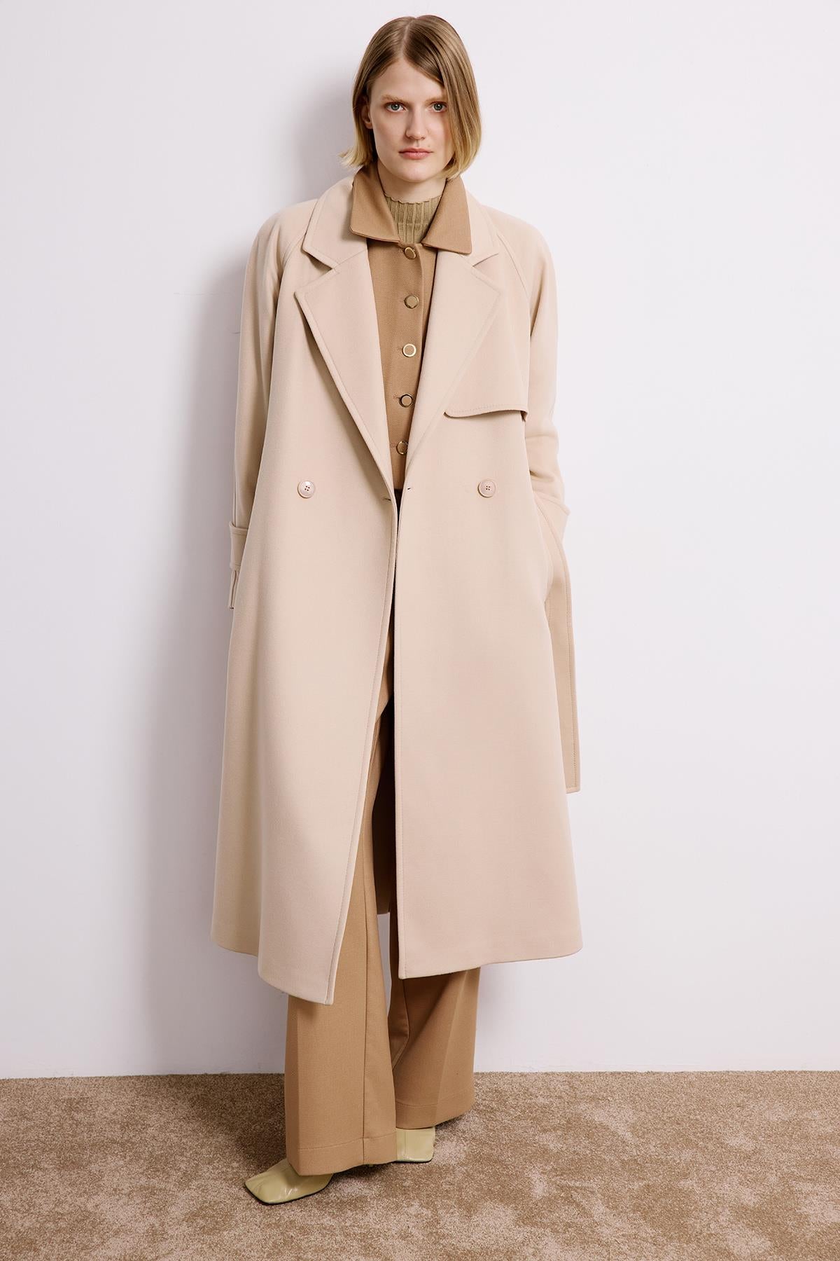 Double-Breasted Long Sleeve Coat