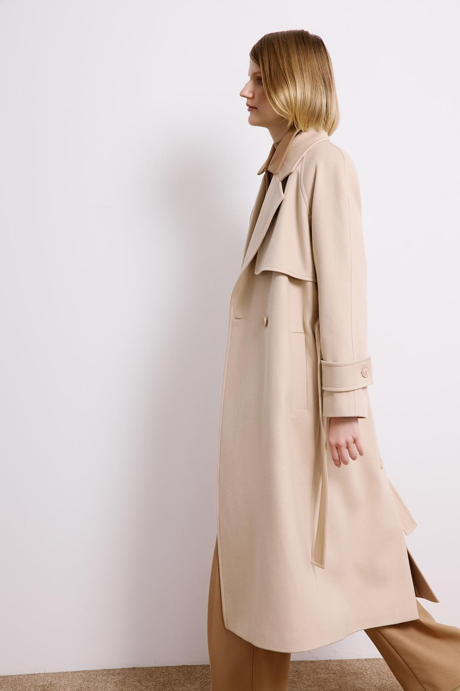 Double-Breasted Long Sleeve Coat