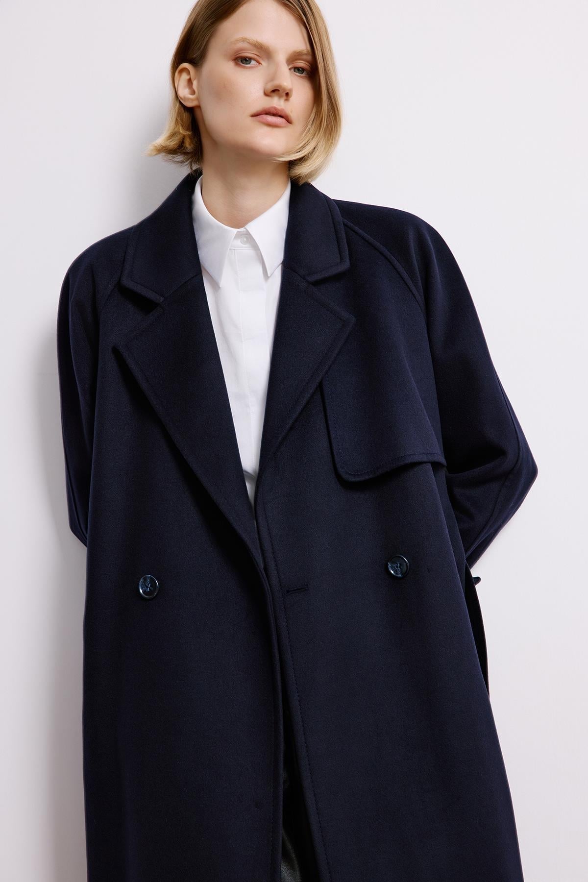 Double-Breasted Long Sleeve Coat