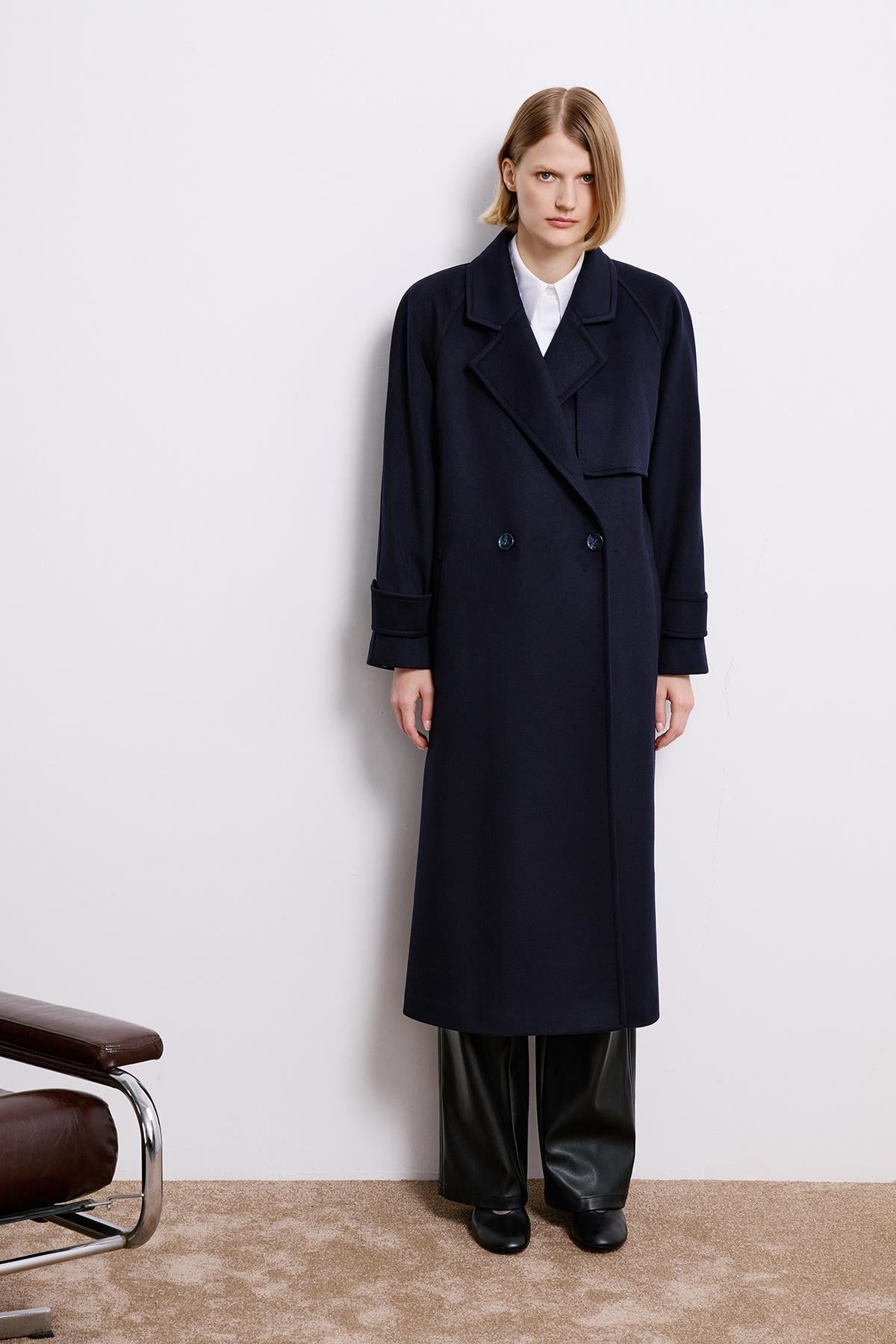Double-Breasted Long Sleeve Coat