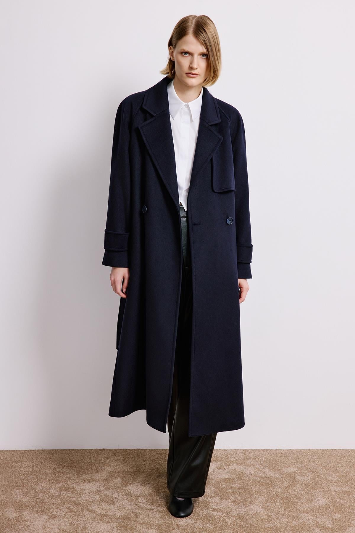 Double-Breasted Long Sleeve Coat