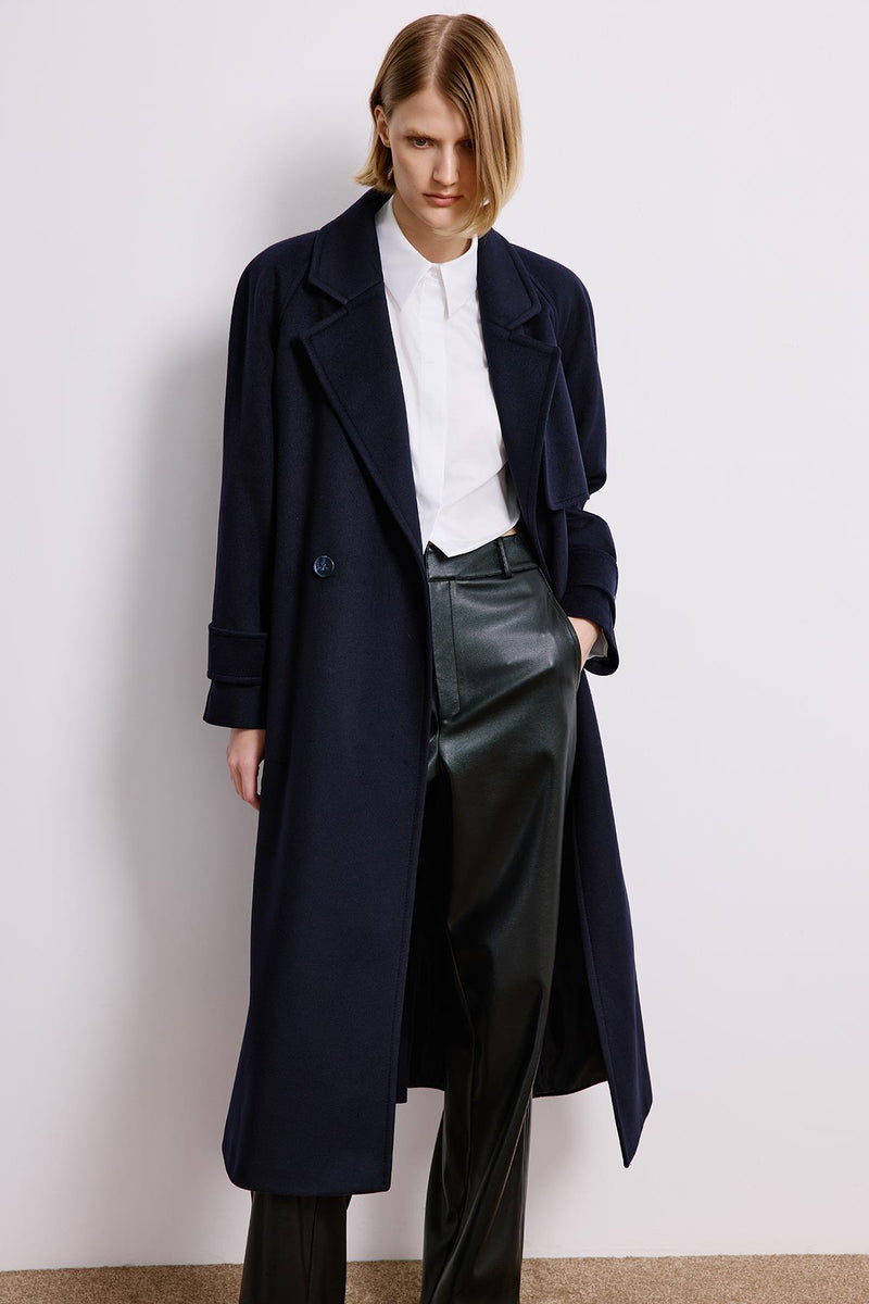 Double-Breasted Long Sleeve Coat
