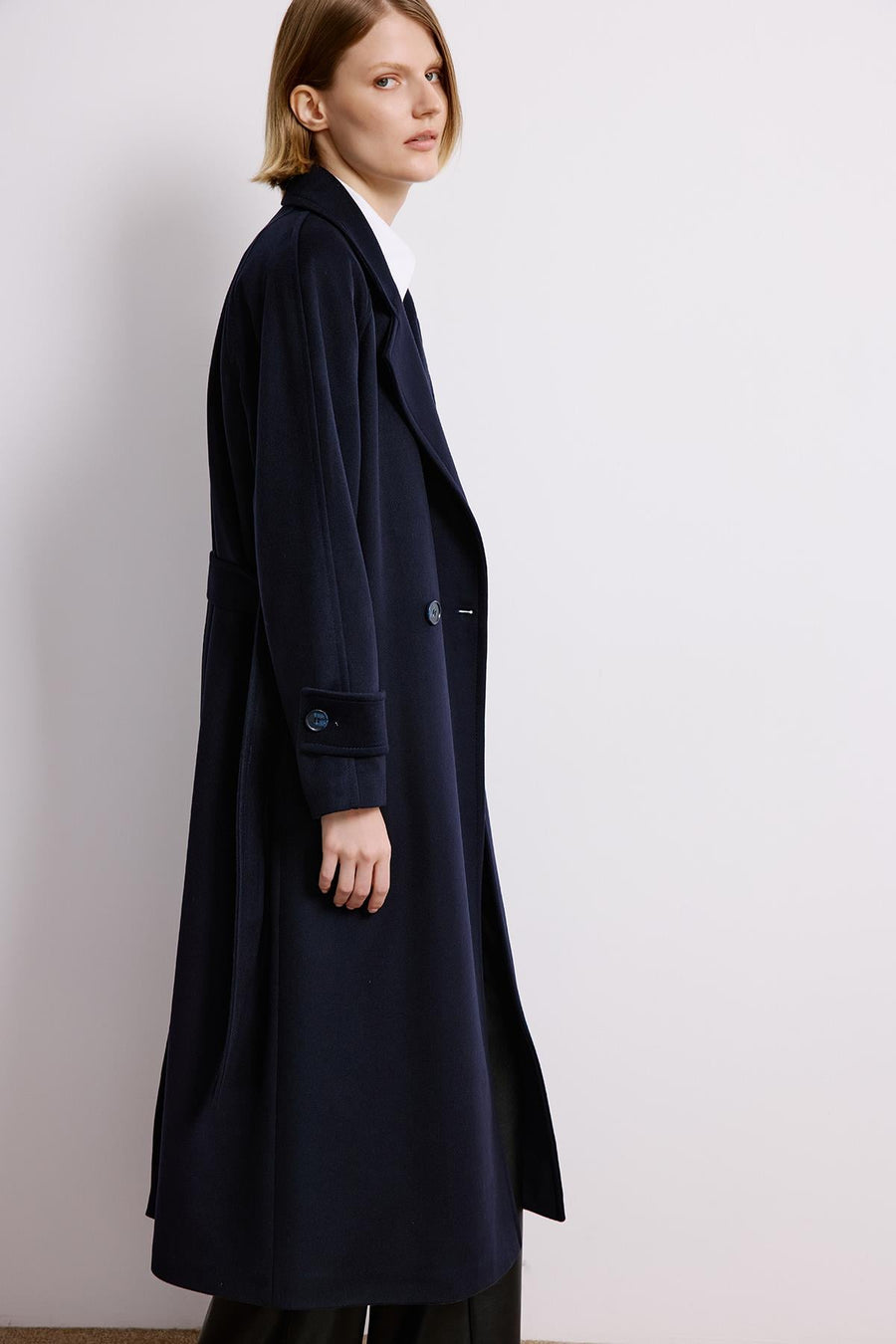 Double-Breasted Long Sleeve Coat