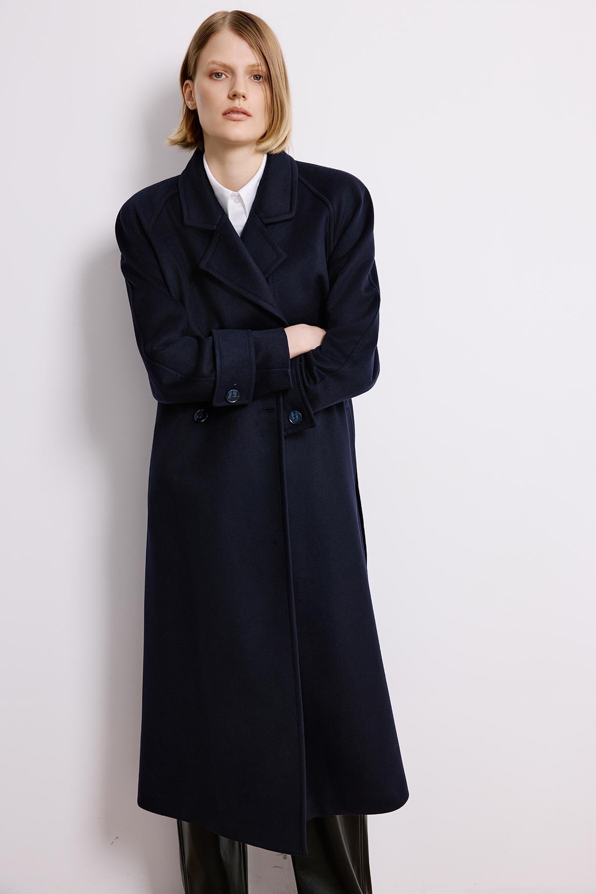 Double-Breasted Long Sleeve Coat