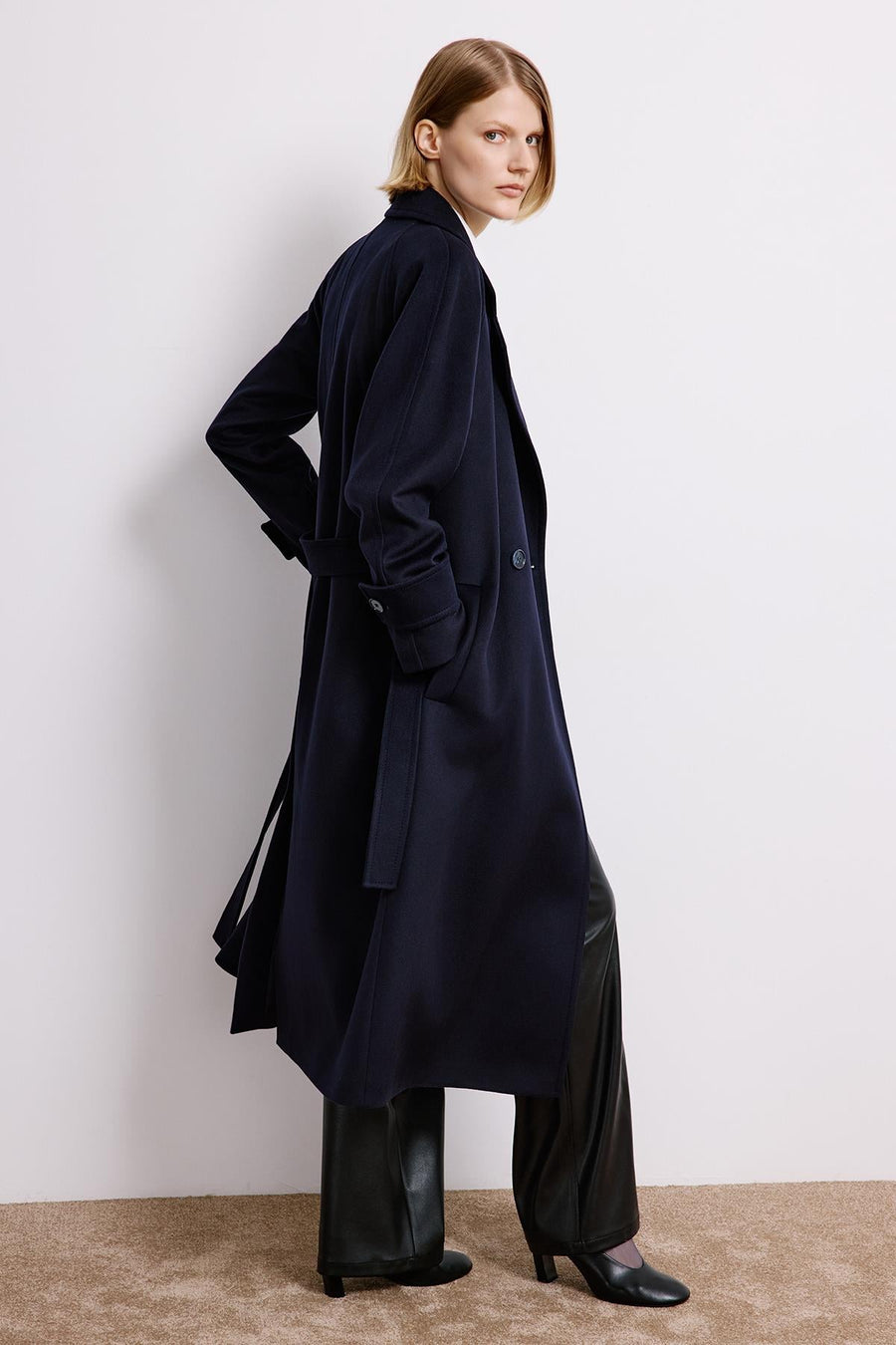 Double-Breasted Long Sleeve Coat