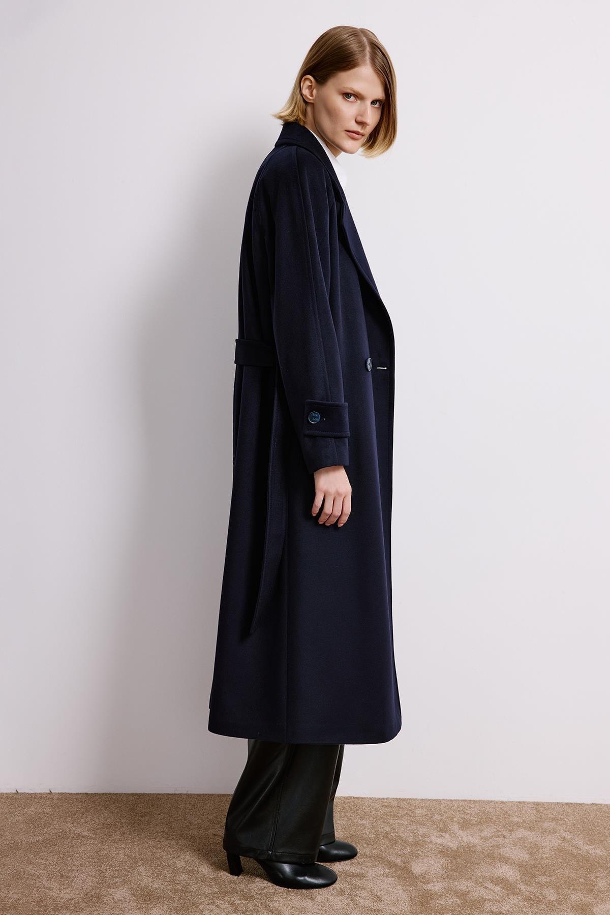 Double-Breasted Long Sleeve Coat