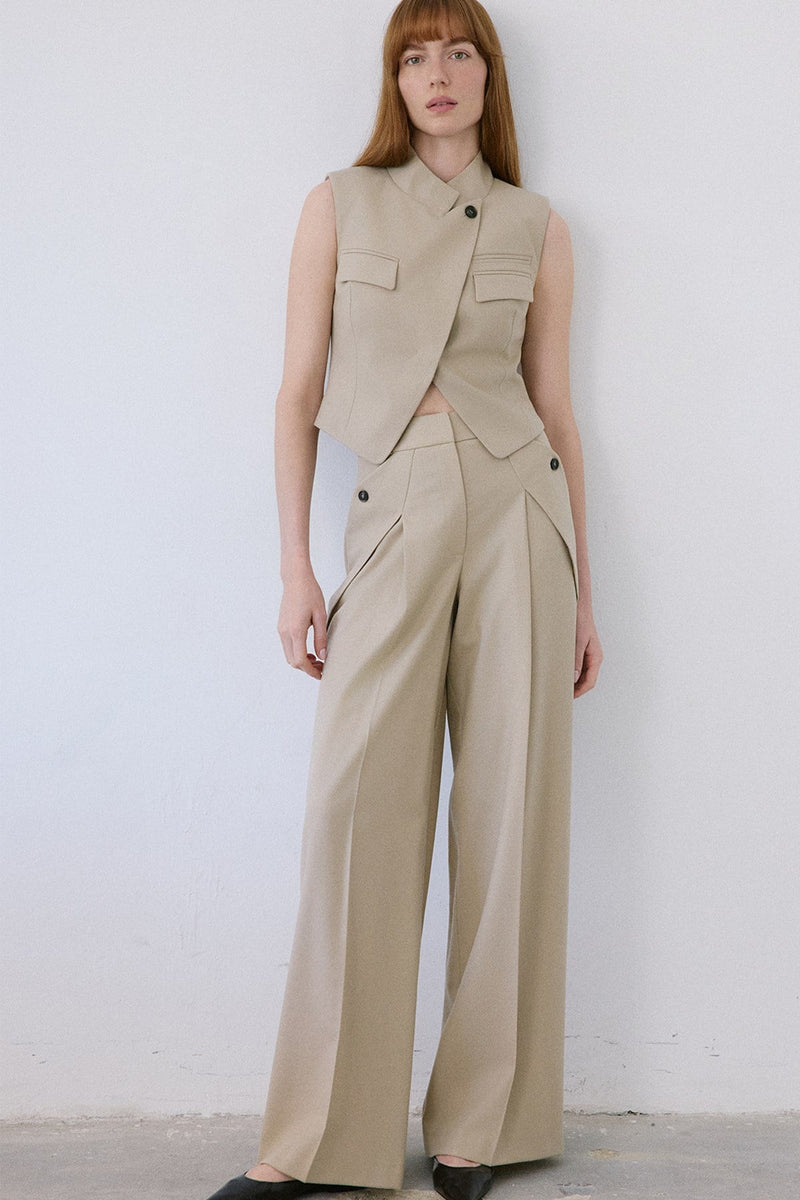 Double Breasted Look Lined  Vest