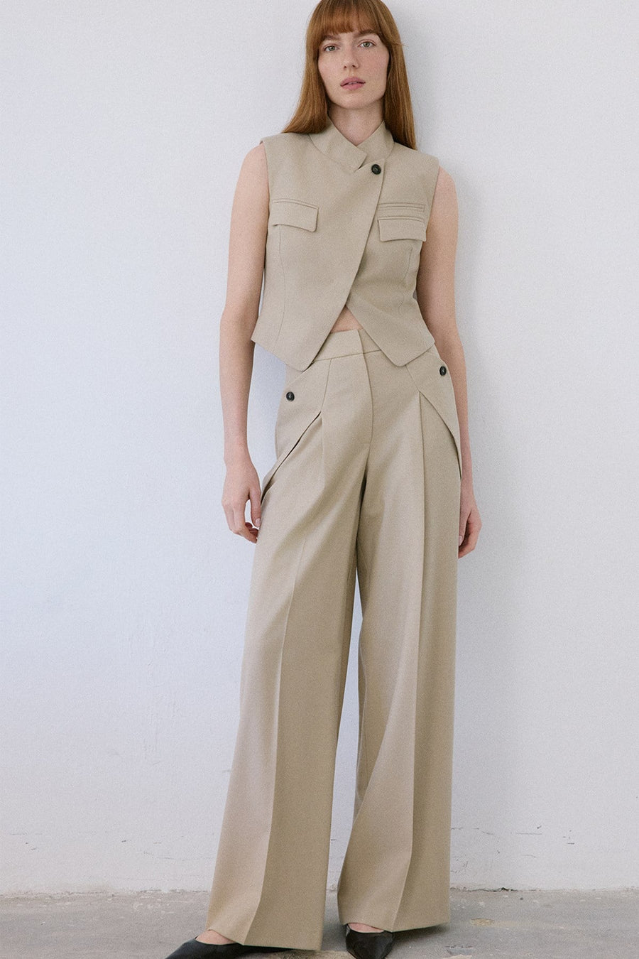 Double Breasted Look Lined  Vest