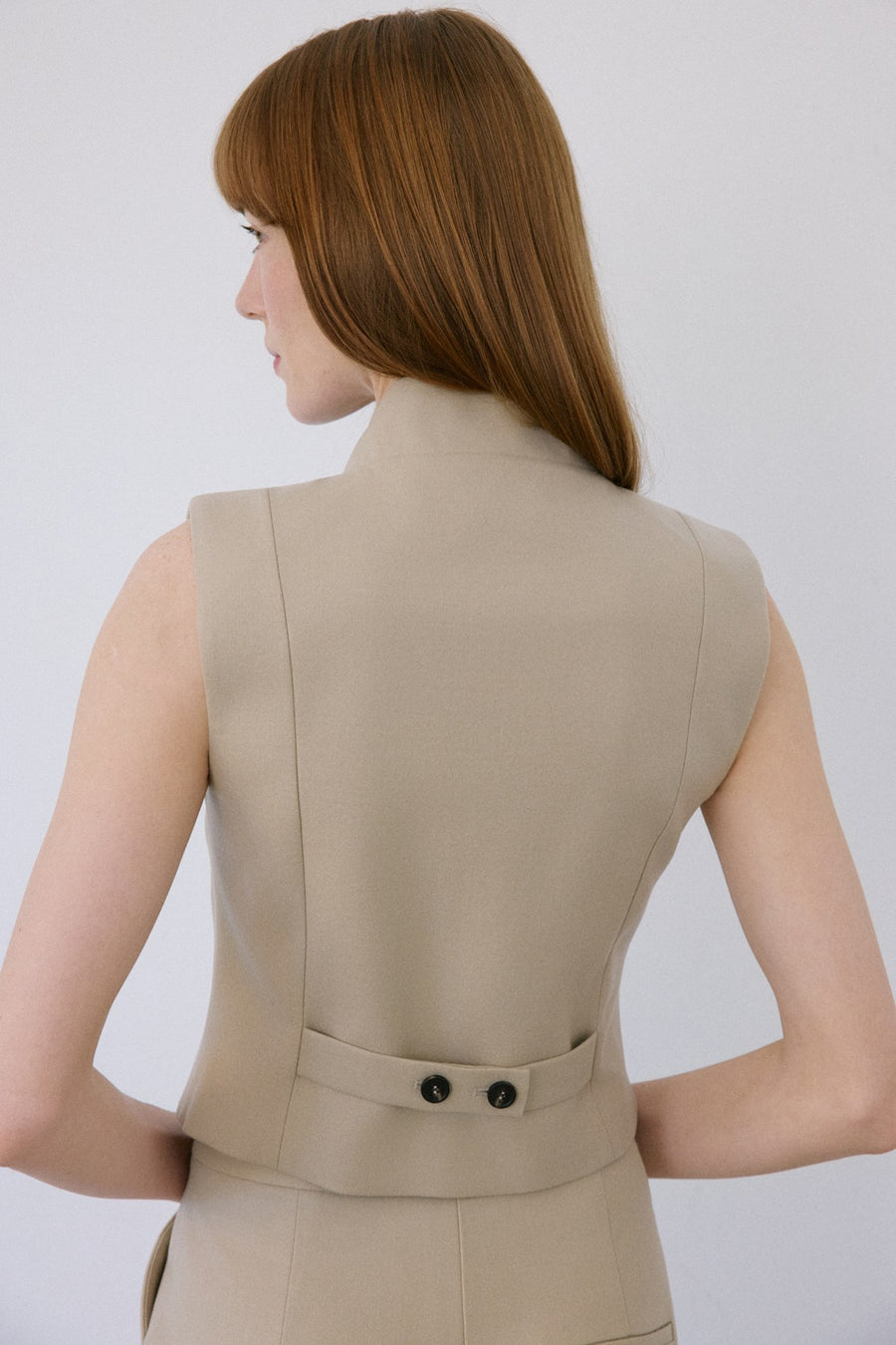 Double Breasted Look Lined  Vest