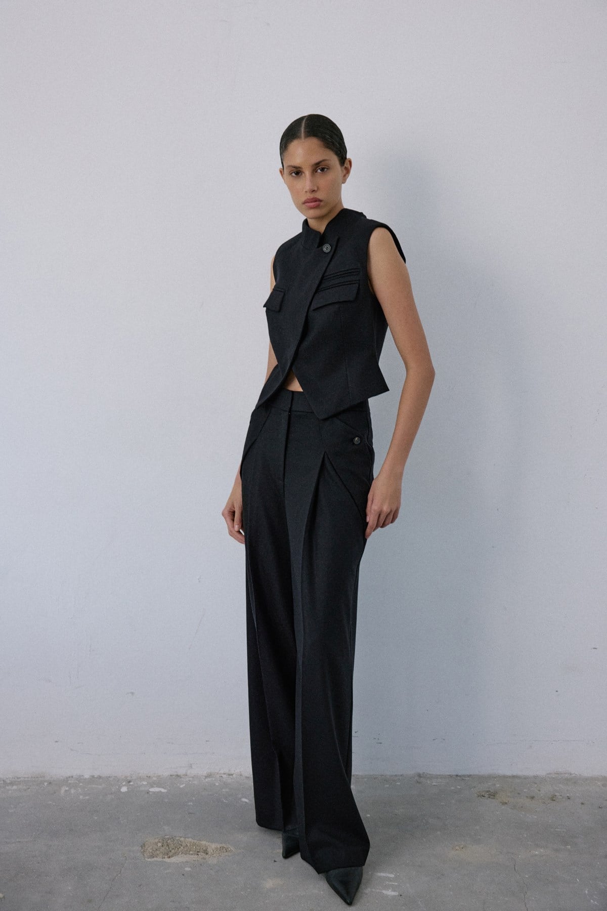 Double Breasted Look Lined  Vest