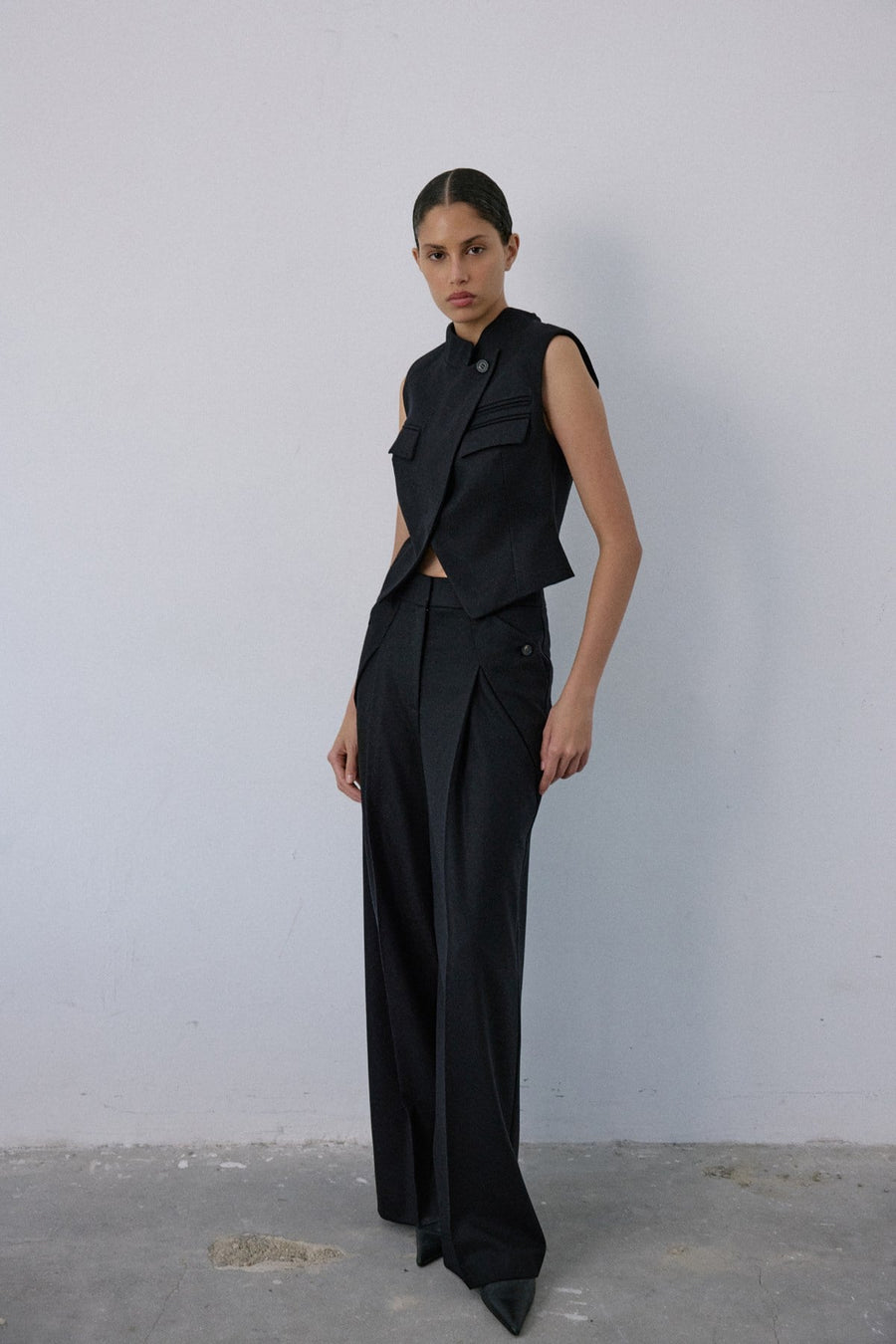 Double Breasted Look Lined  Vest