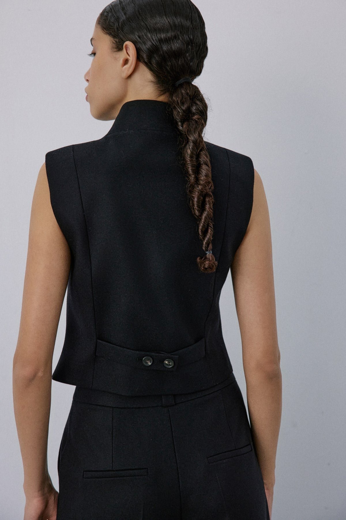 Double Breasted Look Lined  Vest