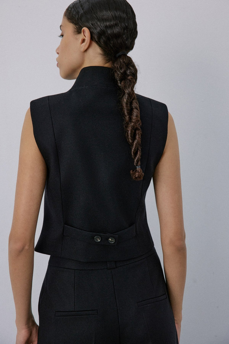 Double Breasted Look Lined  Vest