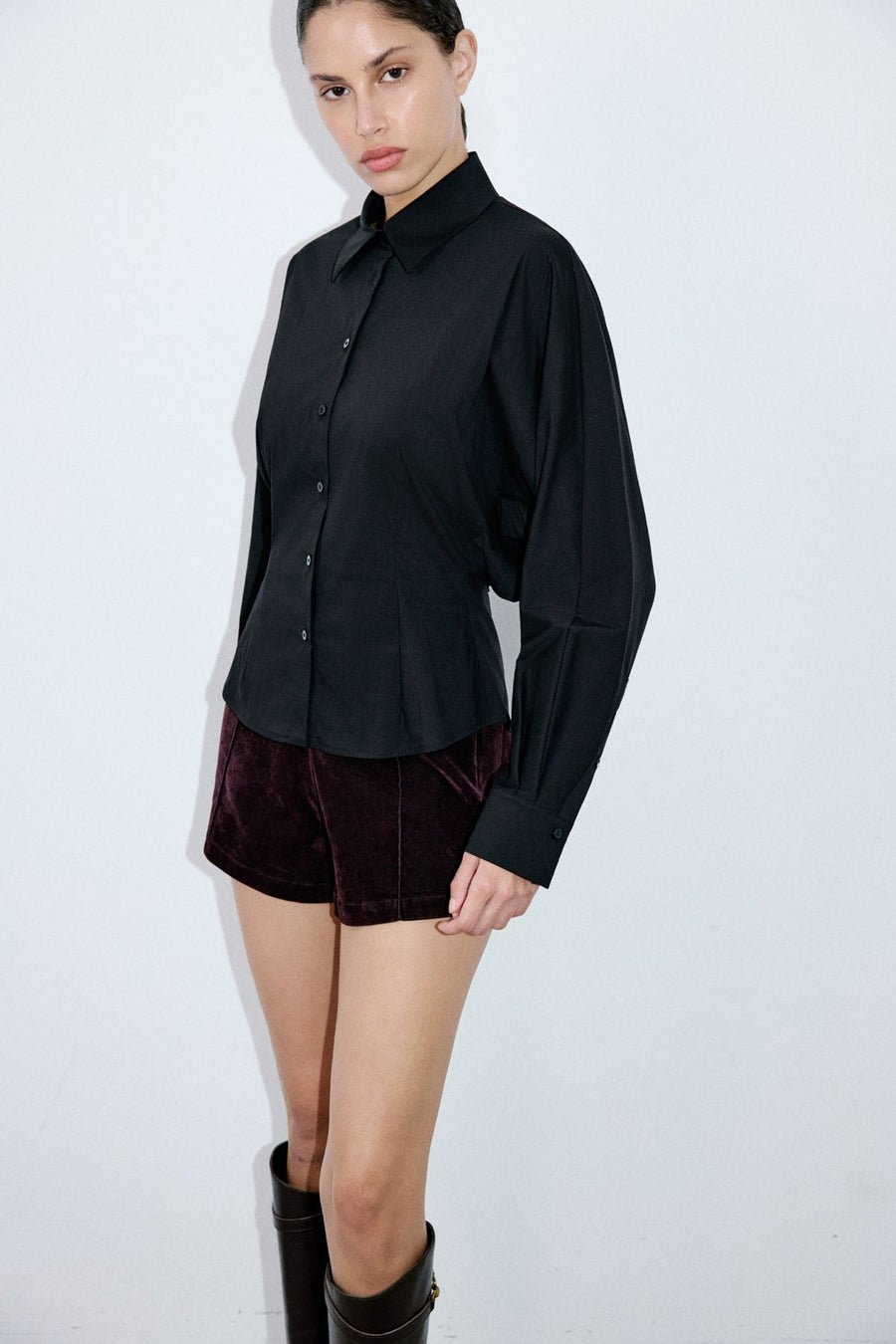 Dropped Shoulder Batwing Sleeve  Shirt