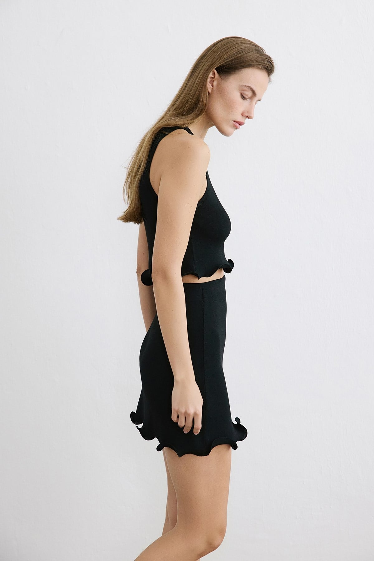 Elastic Knit Mini  Skirt