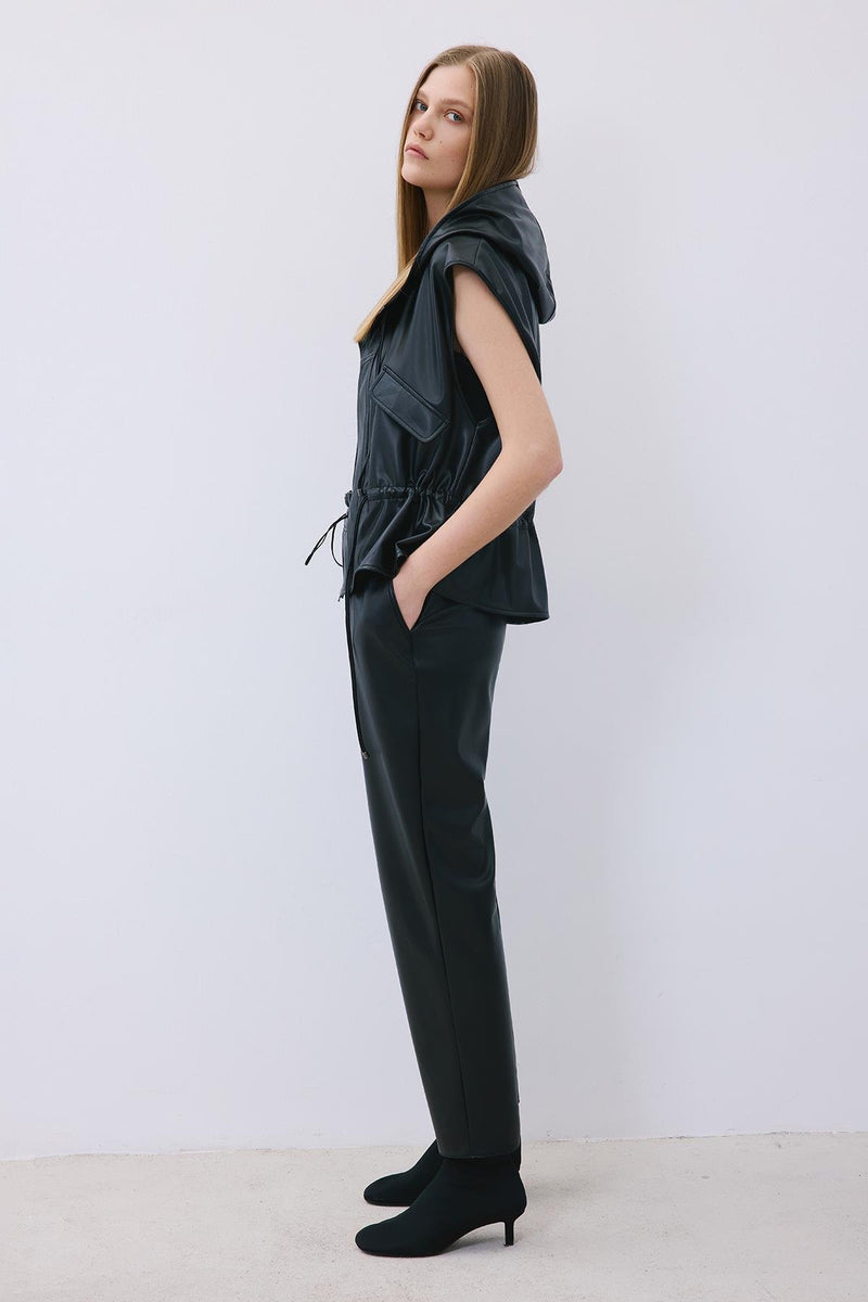 Faux Leather Relaxed Fit Pants