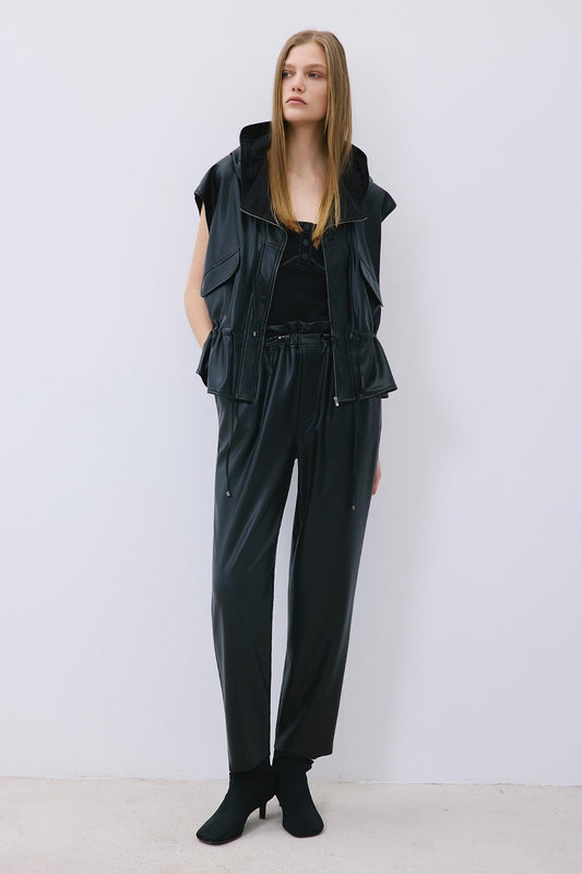 Faux Leather Relaxed Fit Pants
