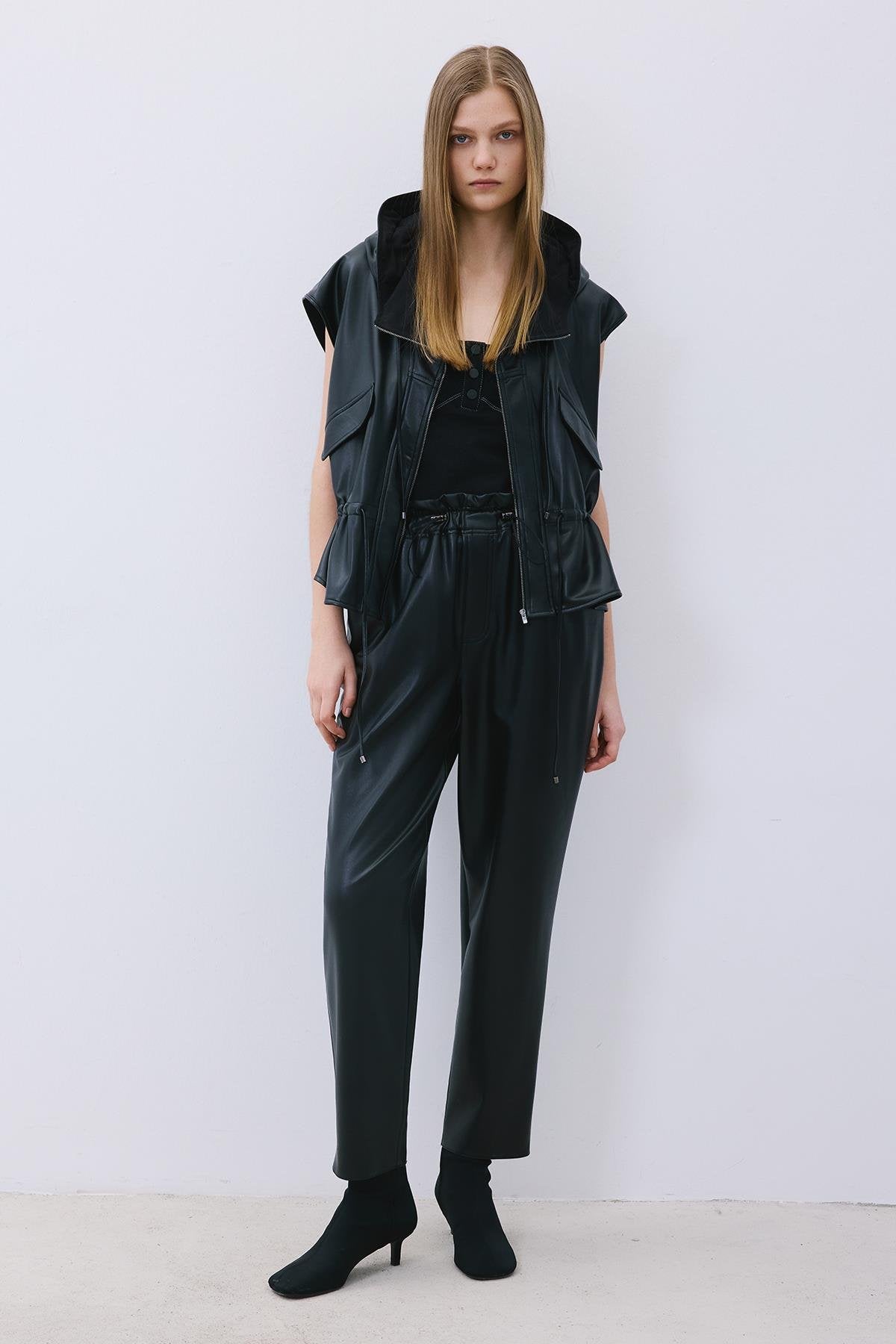 Faux Leather Relaxed Fit Pants