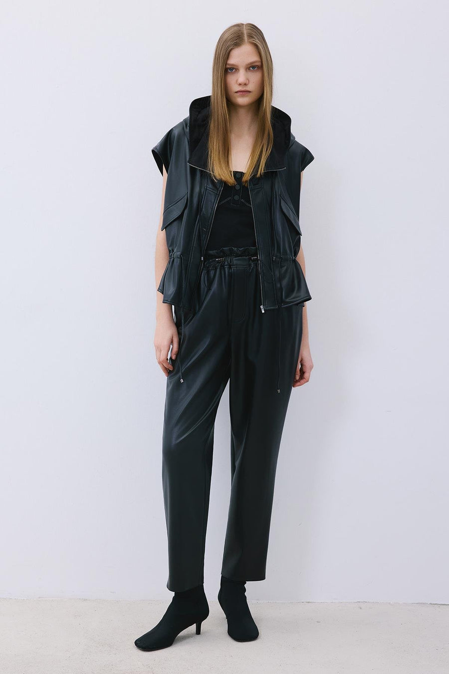 Faux Leather Relaxed Fit Pants