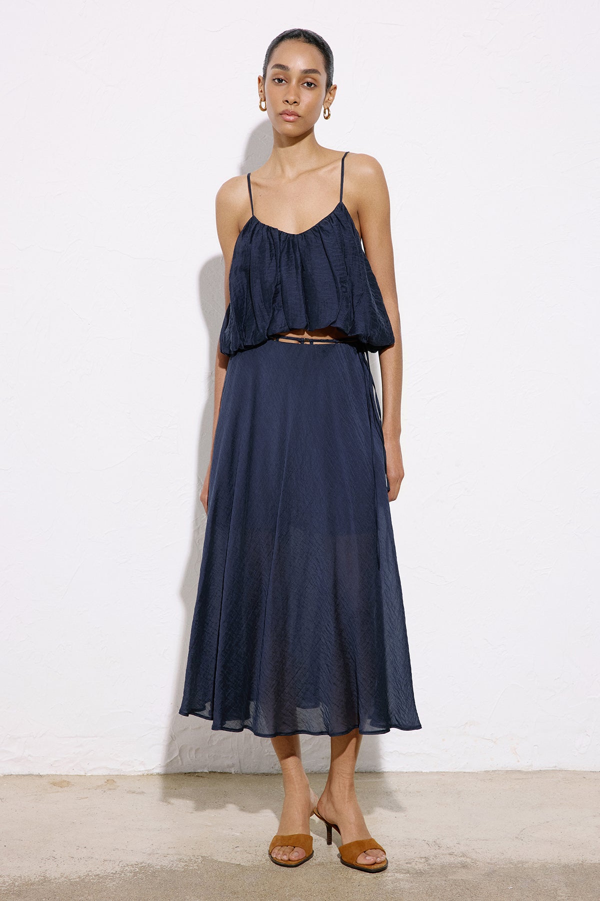 Flared High Waist Midi  Skirt