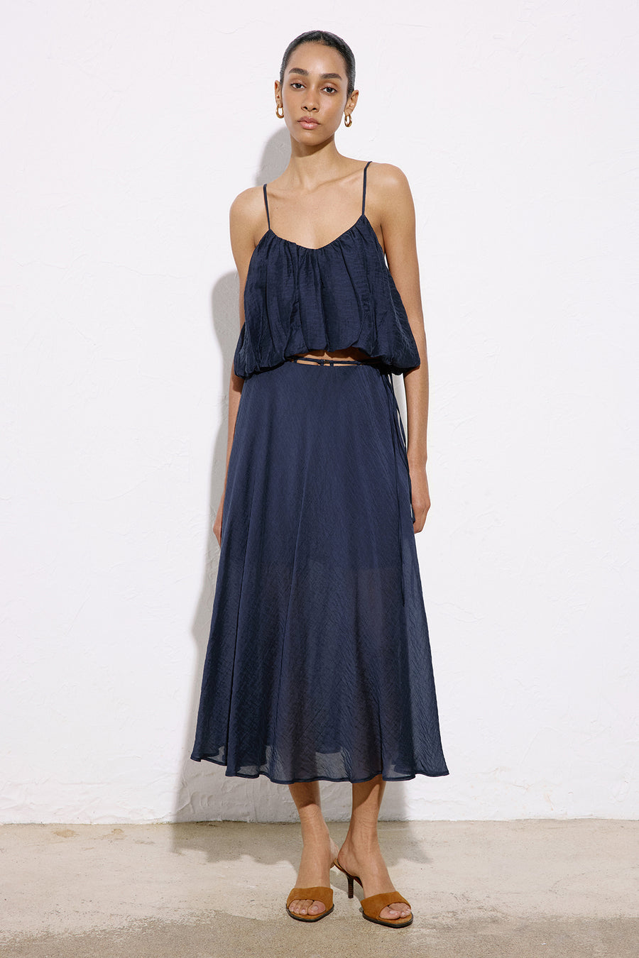 Flared High Waist Midi  Skirt