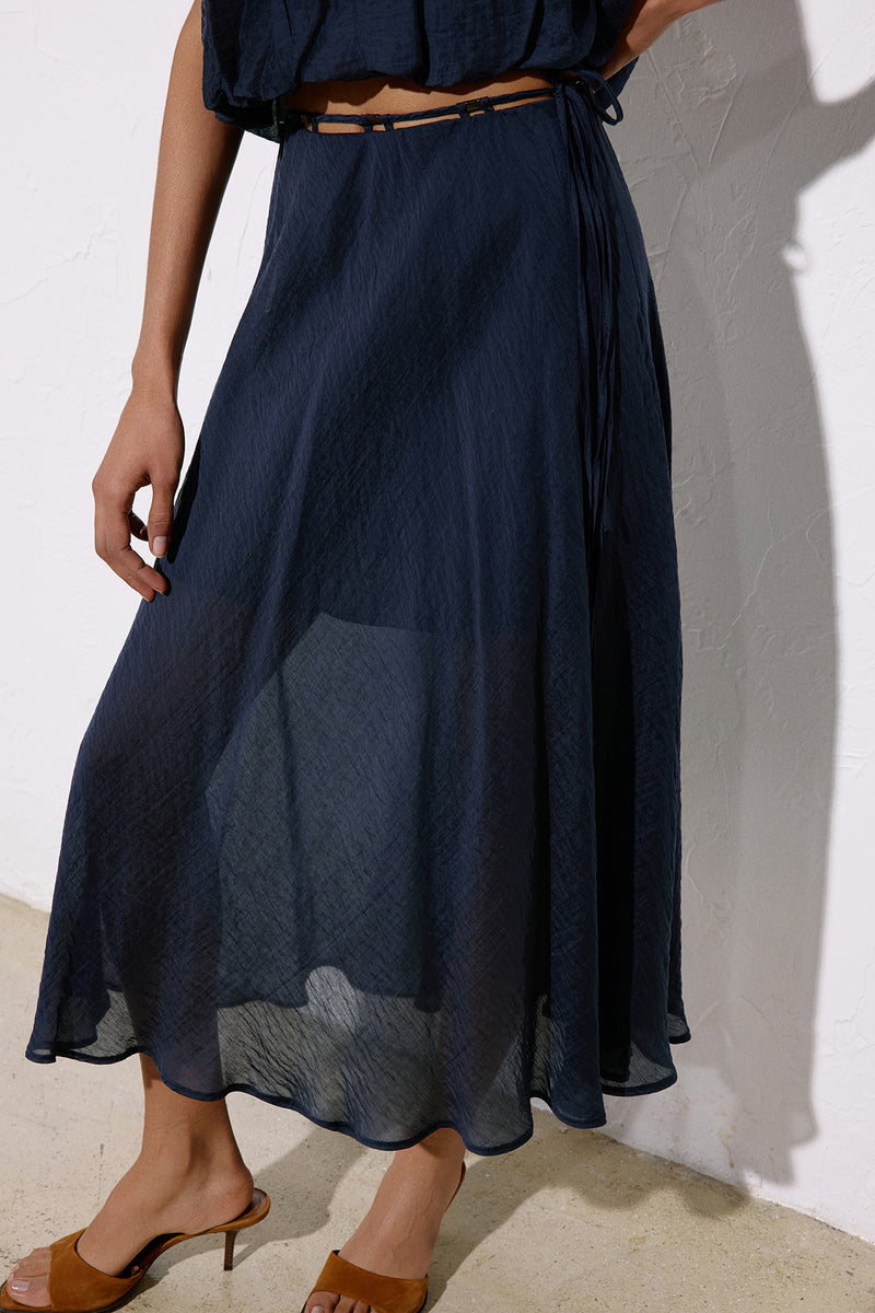 Flared High Waist Midi  Skirt
